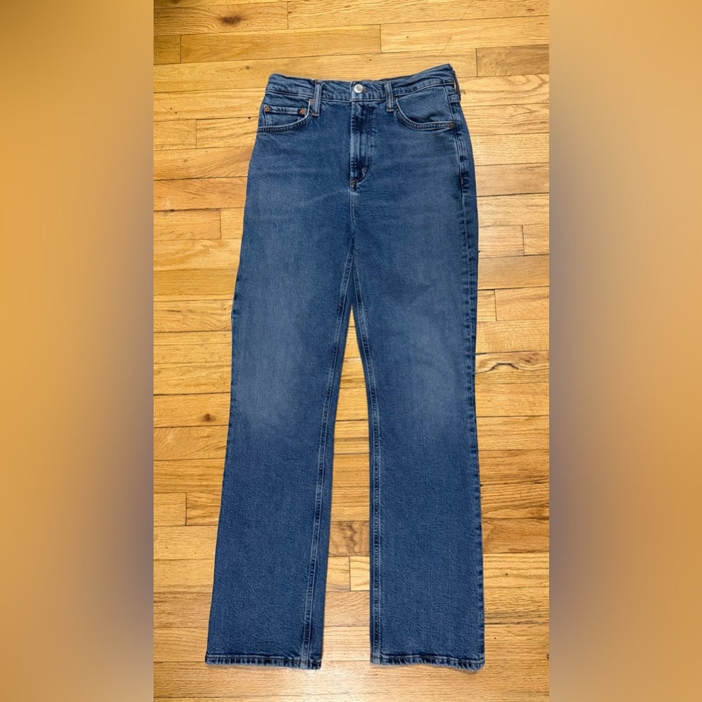 AGOLDE VINTAGE HIGH RISE BOOTCUT ORGANIC COTTON JEANS IN ‘PROPHECY’ - Picture 4 of 16